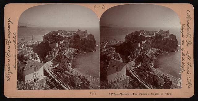Исторически находки Снимка: Монако - Изглед към замъка на принц,1900 година на 1