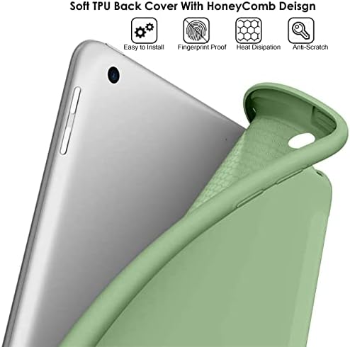 Седалките DuraSafe за iPad 5-ти 6-то поколение Air 1-ви 2-ри 9,7-инчов [iPad Air 1 2 iPad 5 6] поколение, Напълно Предпазват корпуса, Мека делото с функция за събуждане / сън - Зелен чай