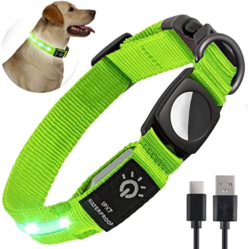 Светлинен Нашийник за кучета с въздушна биркой, Нашийник за кучета с въздушна биркой с подсветка, USB, Акумулаторна