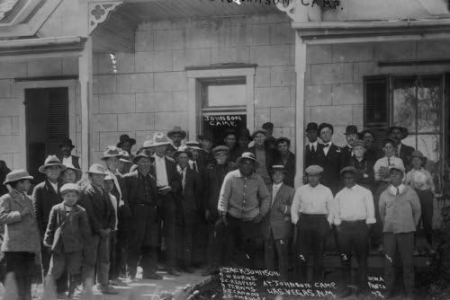 снимка началото на 1900-те години на Джак Джонсън Camp У. Бърнс, К. Респресс, Пъркинс и Др Cannon c4