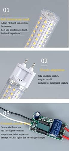Led лампа G12 мощност 12 W, топло бяла светлина 3000 До (комплект от 2 теми), двухконтактное основа G12, Еквивалентен на халогенна лампа с мощност 120 W за озеленяване, осветлен?