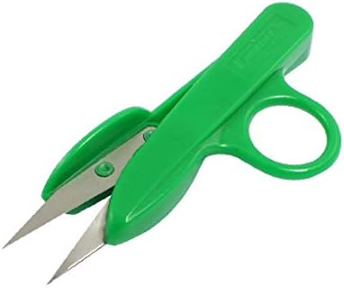 X-DREE Зеленото Метално острие С дръжка, Скоба за конци, Извити Ножици за портновской прежда, Машина за бродиране