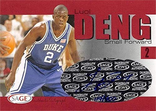 Баскетболно картичка с автограф Луола Денга (Дюк Блу Девълс) 2004 Начинаещ SAGE A7 LE 119/400 - Баскетболни