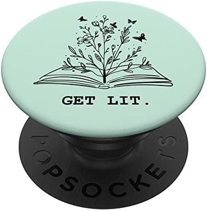 Зажигай Библиотечна книга на Любителите на Диви цветя Учител по литература PopSockets С възможност за смяна