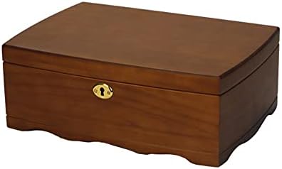 UXZDX CUJUX Топла Дървена Кутия-Органайзер за Бижута с Ключ, Двуслойни Калъфи За Съхранение на Бижута, Дамски