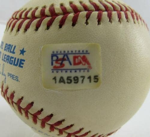 Бил Moose Скоурон Подписа Автограф Rawlings Baseball PSA/DNA 1A59715 B110 - Бейзболни топки с Автографи
