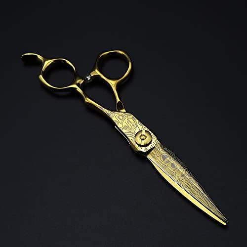Ножица за подстригване на коса, 6-инчов професионални ножици от златни стомана, дамасские ножица за подстригване