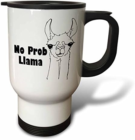Пътна чаша 3dRose No Pro Llama, 14 Грама, Неръждаема стомана