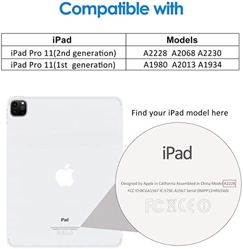 S-Tech - Калъф за iPad Pro 11-1-во / 2-ро поколение, Магнитна Трехстворчатая поставка Smart Cover, с поддръжка