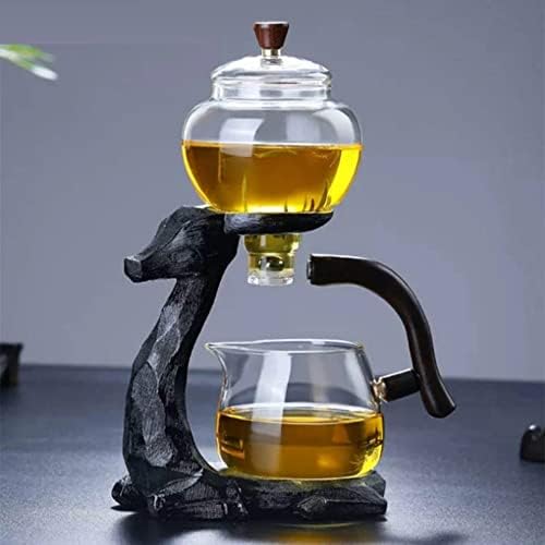 Креативен Стъклен Чайник с Елени, Топлоустойчива Стъклена Кана За Заваряване, машина за заваряване на чай (Черен