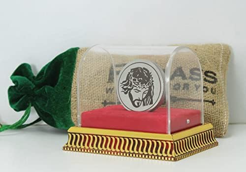 Двустранен Монета RYNASS с образа на Исус SS В Красива Кутия И Джутовом чанта (2)