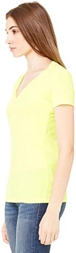 Тениска от холщового женски Джърси Bella B6035 с къс ръкав и дълбоко V-образнымвырезом