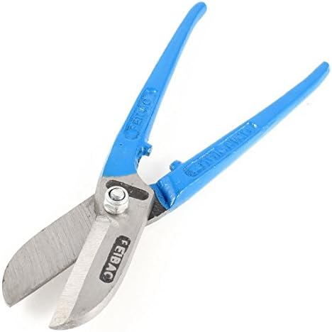 Aexit Синя Дръжка За рязане и измерване на британските Калай ножица, Ножици за рязане на Желязо с Дължина 8,1 инча