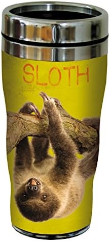 Пътна Чаша Eric Isselee Sloth Sip 'N Go, Без дърво, С подплата от неръждаема стомана, 16 унции