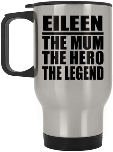 Дизайн: Мама Айлийн, Герой, Легенда, една Сребърна Чаша За Пътуване, 14 грама, на Изолиран Чаша от Неръждаема