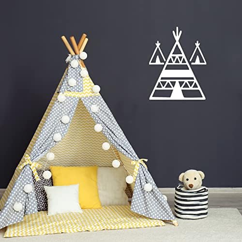 Винил Арт стикер на стената - Палатки-wigwams - 22 x 28 - Сладък Модерен Дизайн на Етикети, за къща, Апартамент,