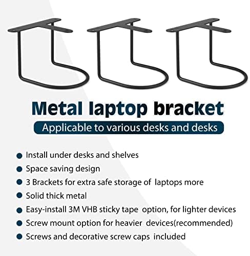 Закопчалка за лаптоп под рафта на масата: стойка за лаптоп, Органайзер за лаптоп, Метална Тава за лаптоп под