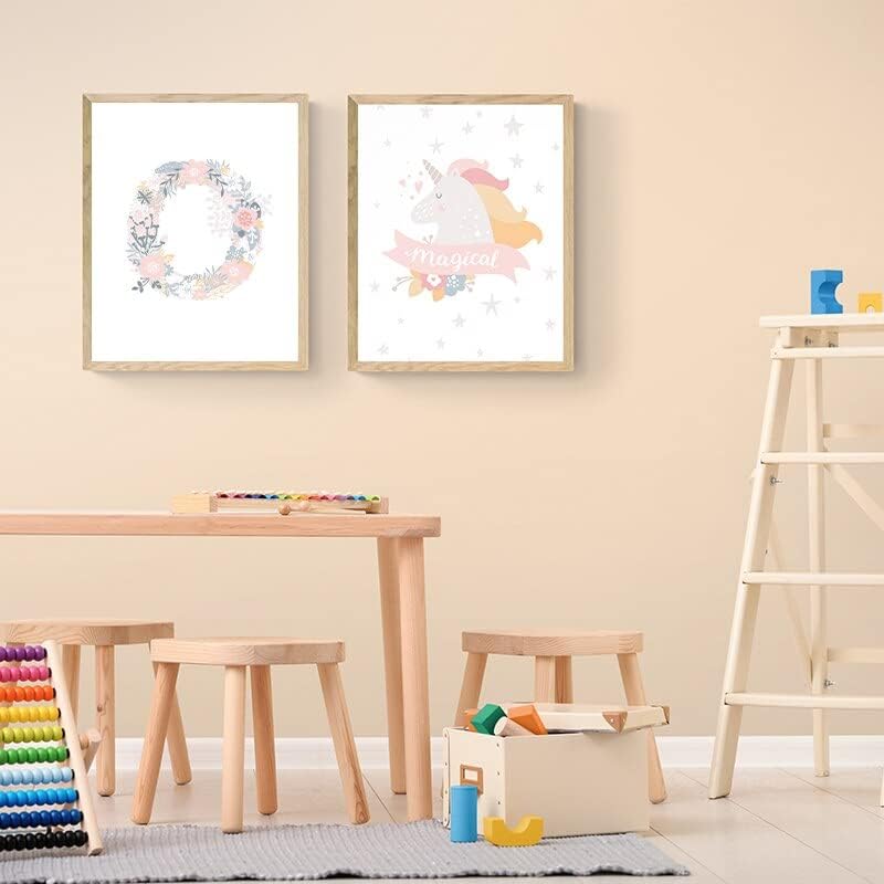 ВОТРОН Цветни Букви от Азбуката Стенно Изкуство Платно Плакати И Щампи За Розово Декор на Детска Стая Интериор