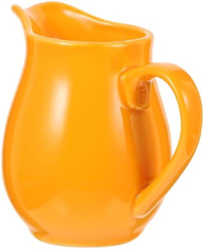 Чаши за кафе Hemoton Керамични Кана за сметана, Класически портокалов кана за сметана с дръжка Млечен Соусник