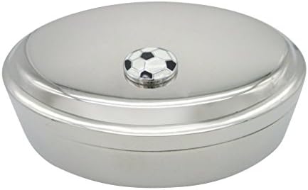 Ковчег за бижута с Отложено във формата на Футболна Топка Бял и Черен цвят, с Овална Форма