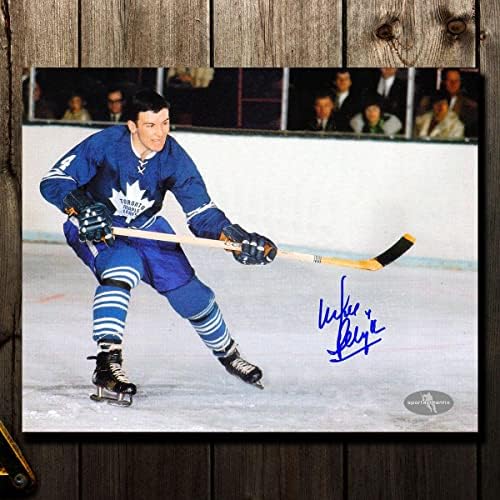 Действие на Майк Пелика Торонто Мейпъл Лийфс С автограф 8x10 - Снимки на НХЛ С автограф