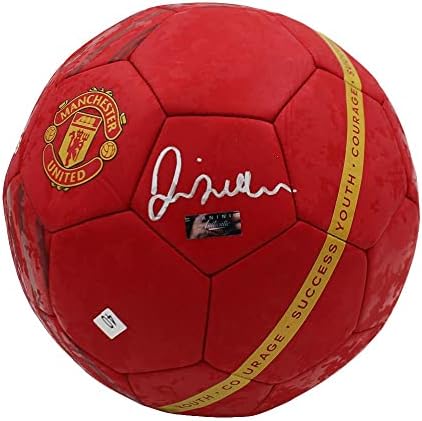 Дейвид Бекъм Подписа Манчестър Юнайтед Червена Футболна топка на Адидас - Футболни топки С Автографи