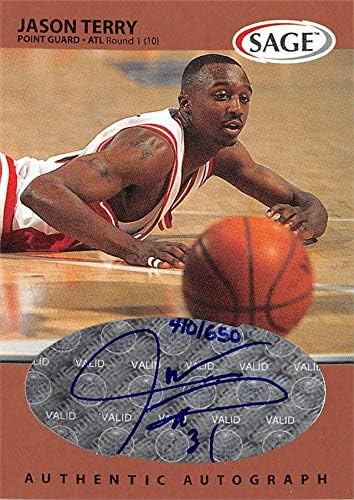 Баскетболно карта Джейсън Тери с автограф (Аризона Уайлдкэтс) 1999 SAGE Новобранец A46 LE 410/650 - Баскетболни