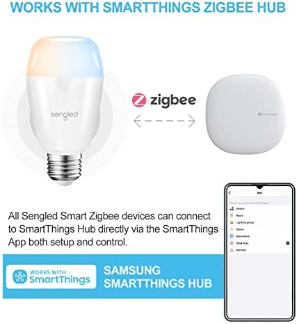 Sengled Smart LED Адаптивни бял Стартов комплект A19, което е равно на 60 W, 2 интелигентни електрически крушки