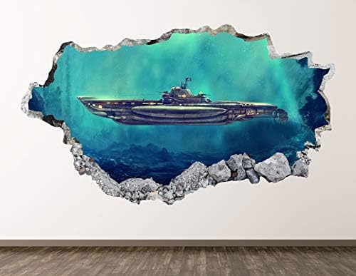 Подводница Стикер За Стена, Арт Декор на 3D Възлага на Военноморски Кораб Стикер Плакат Детска Стая, Стенопис