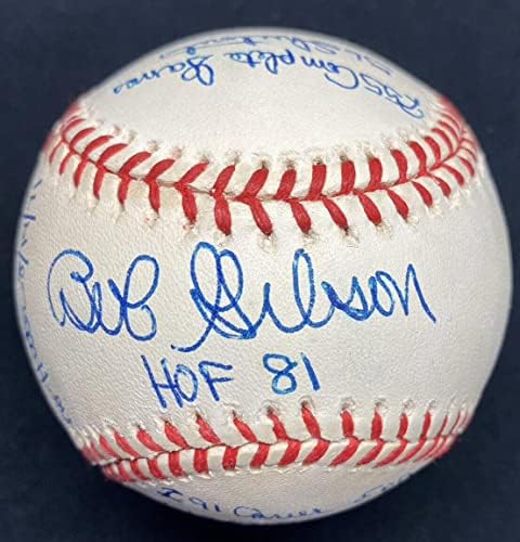 Боб Гибсън КОПИТО, 81 Сай Йънг, Статут MVP бейзбол Реджи Джексън, JSA LOA - Бейзболни топки с автографи