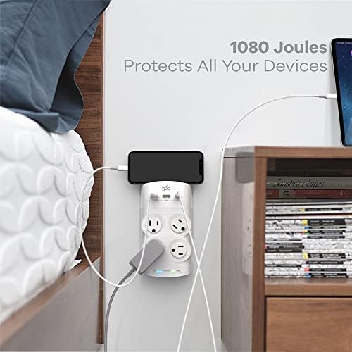 Устройство за защита от пренапрежения на електрически стенен кран със завъртане на 360 Градуса с 2 USB порта,