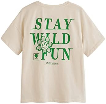 Ежедневна тениска с графичен дизайн SweatyRocks за момичета, Тениска с къс ръкав и деколте инкрустация с заниженными