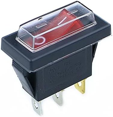 HKTS 1 бр. захранване KCD3 15A/20A 125 В/250 В 3-пинов кулисный ключ Бял цвят, прозрачен Силикон Водоустойчив Защитно покритие, правоъгълник (Цвят: червен)