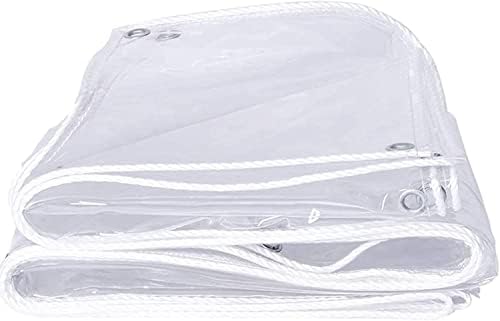 Сверхпрочный Поли-на Платно брезент 8x10 м, Прозрачен Водоустойчив Брезент с подплата, Прозрачен Водоустойчив Платно калъф, Защита от дъжд, сняг, прах, вятър, Многоце?