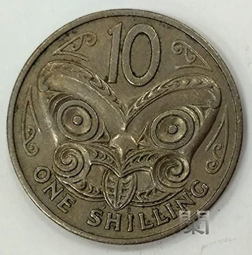 Нова Зеландия 1967 Двустранно Никелова монета номинална стойност от 1 Първи ред 10 точки, монета от колекция