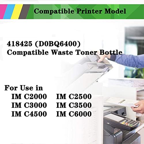 Съвместим 418425 Контейнер за отпадъци тонер D0BQ6400 за принтер Ricoh СЪМ C2000 C2500 C3000 C3500 C4500 C6000, Контейнер за отпадъци тонер с висока доходност, 2 опаковки