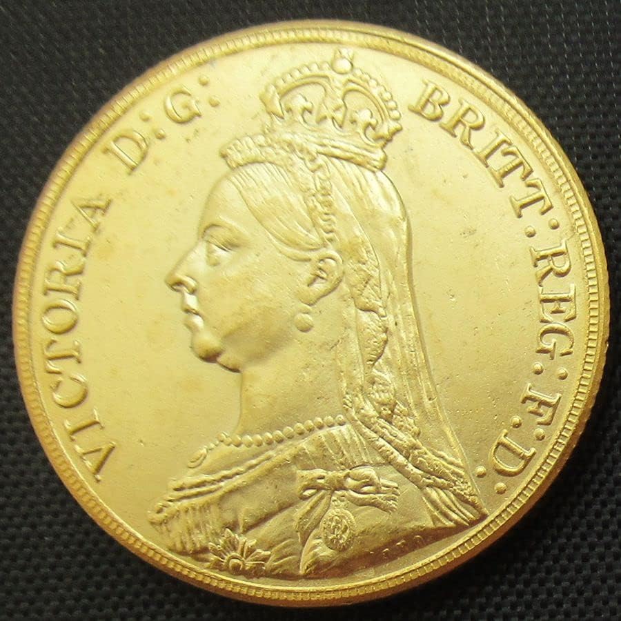 Британска Възпоменателна Монета на стойност £ 5 1887 г., Чуждестранна Копие, Златна Възпоменателна Монета