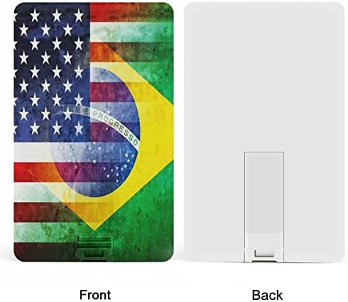 Ретро USB Флаш памет с Флага на САЩ и Бразилия, Дизайн на Кредитна карта, USB Флаш Устройство, Персонализиран