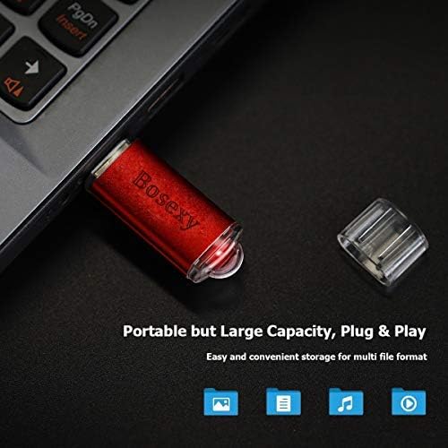 Пръчка Bosexy USB Memory Sticks USB 2.0 Флаш устройства Pen Drive 10 Бр. (64 MB, Червен)