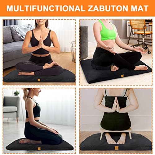 Килимче за Медитация Забутон (36×28×2)- Луксозен памучен възглавница за медитация, когато се изправяте на колената
